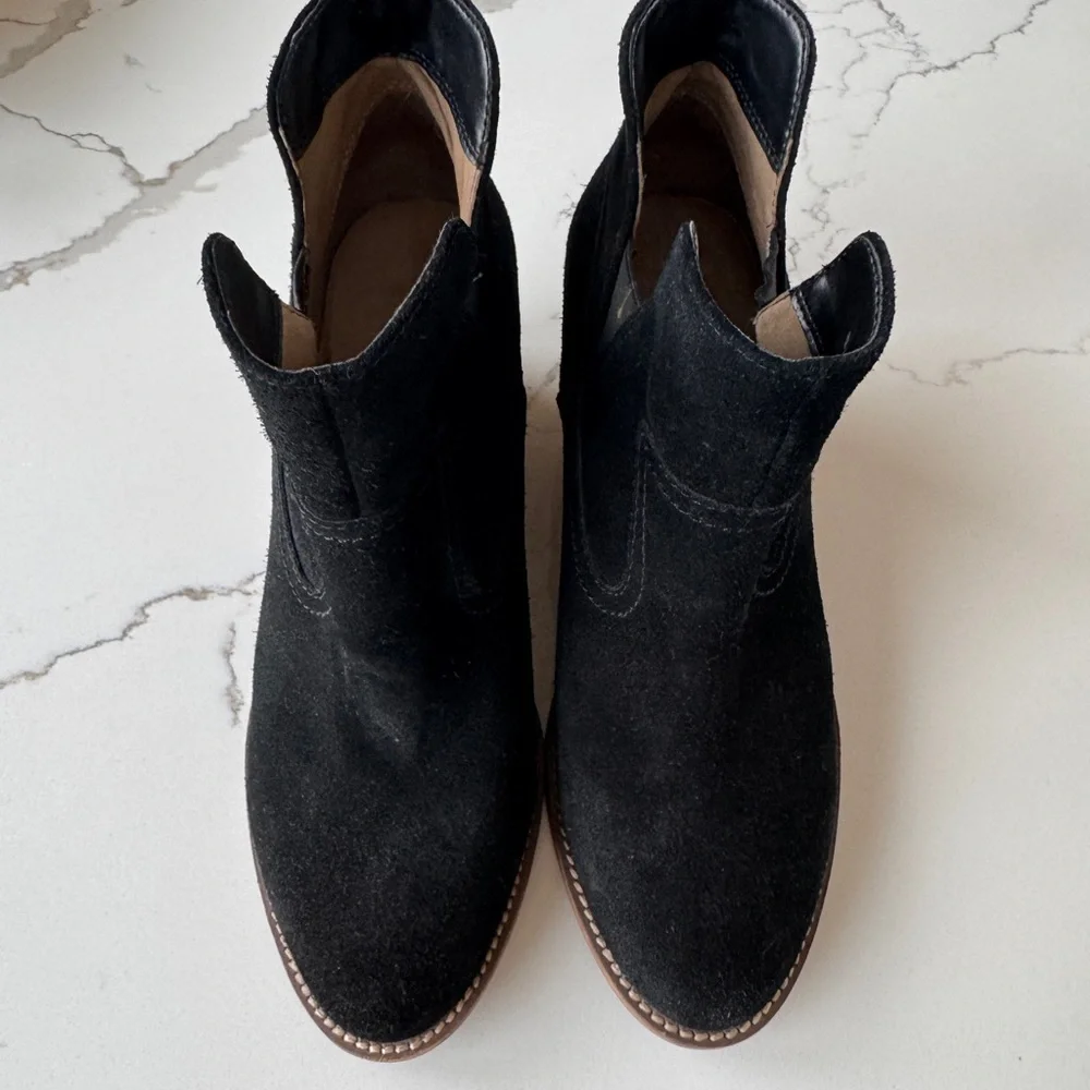 Women's Black Suede Ankle Boots